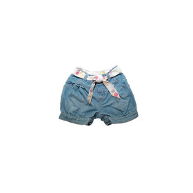 Shorts in denim con cravatta