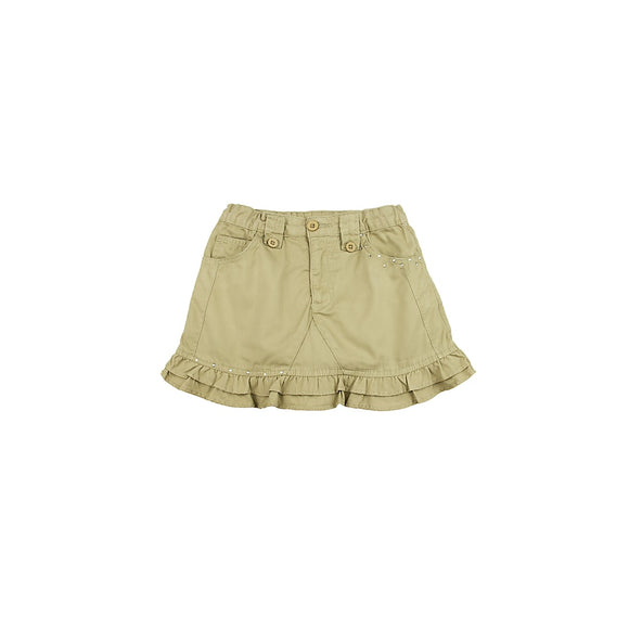 Falda con volantes caqui