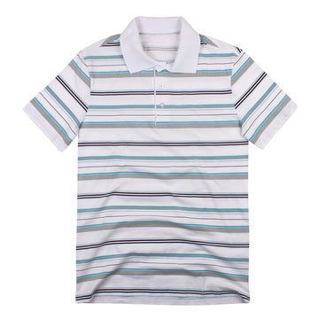 Polo a rayas azules