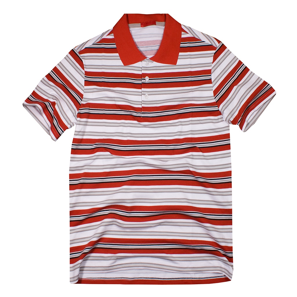 紅色條紋 Polo 衫
