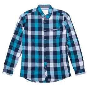 زر أزرق منقوش لأسفل