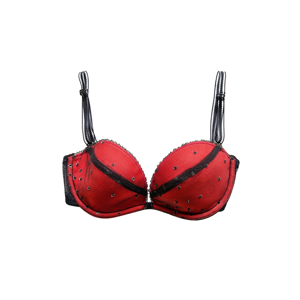 Reggiseno con paillettes rosso