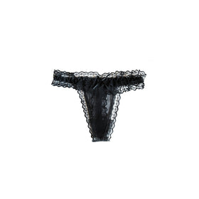Tanga de encaje en negro