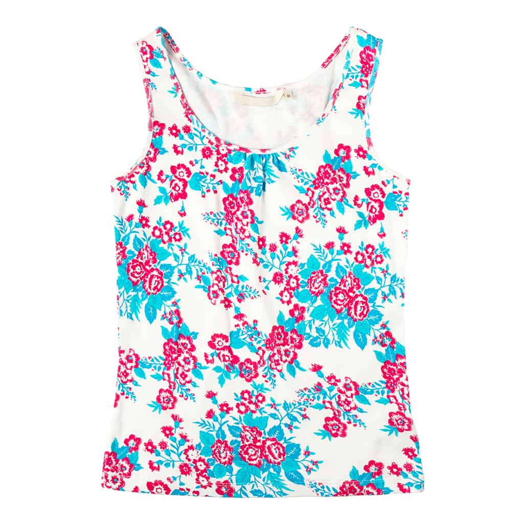 Camiseta sin mangas floral